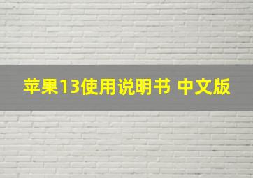 苹果13使用说明书 中文版